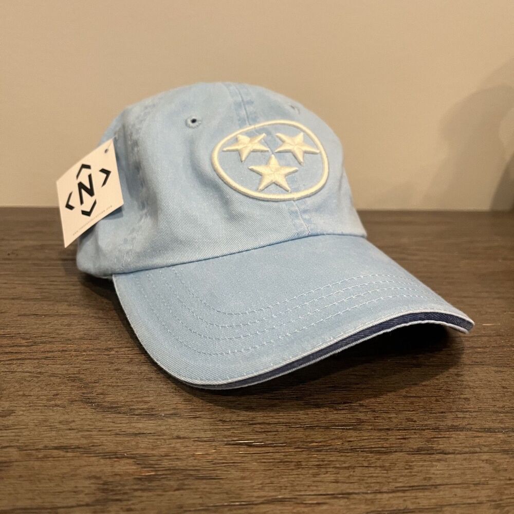 NWT The Nash Collection Ball Cap Tri Star Strapback Vintage Blue Adjustable